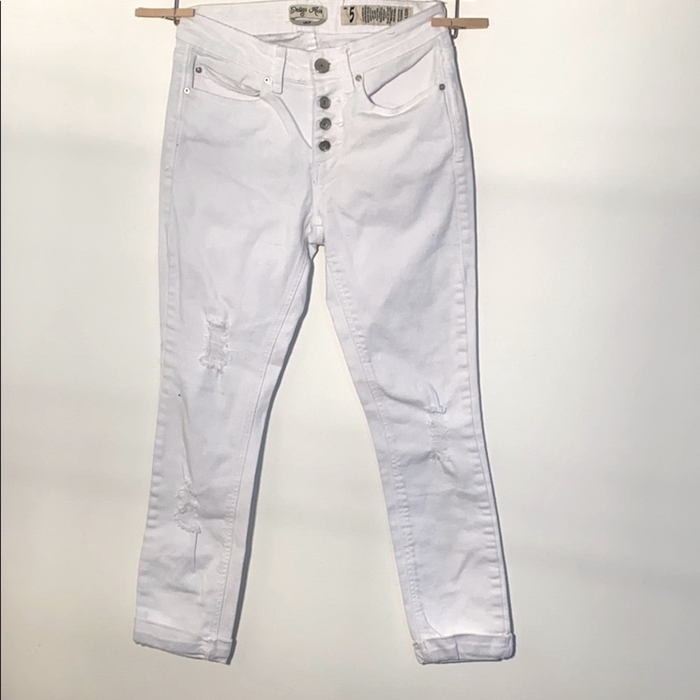 Indigo Rein Distressed White Jean Pants